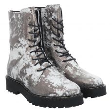Grau  Schnürstiefel in silber für Damen